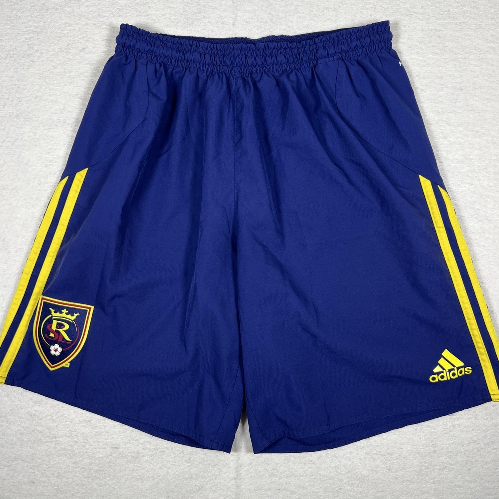 Real Salt Lake Shorts Mens Medium Blue MLS Soccer Adidas Climalite Training